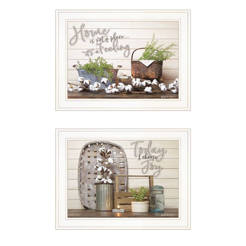 TrendyDecor4U Farmhouse Choose Joy Framed Print Wall Art by Susan Boyer